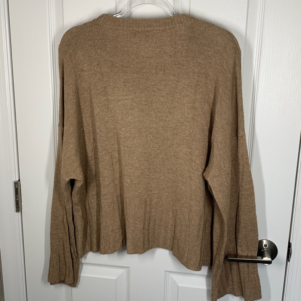 Madewell tan ribbed cropped sweater size XL - Picture 2 of 8